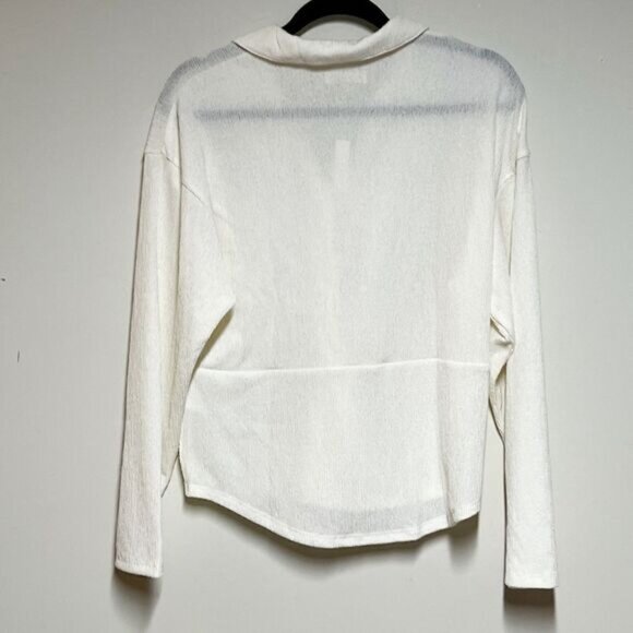 NWT Madewell Twist front Blouse Top Cream Sz L - Picture 4 of 8